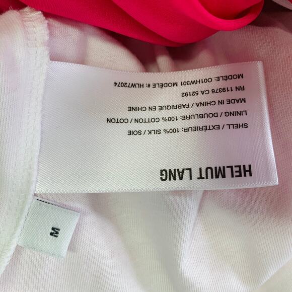 HELMUT LANG Size M Pink Silk Bubble Hem Skirt - Picture 6 of 7